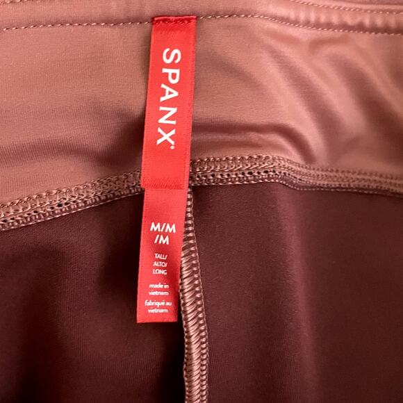 SPANX Faux Suede Leggings Womens Medium Tall Pink Rich Rose Shaping Soft Fall - Picture 6 of 12